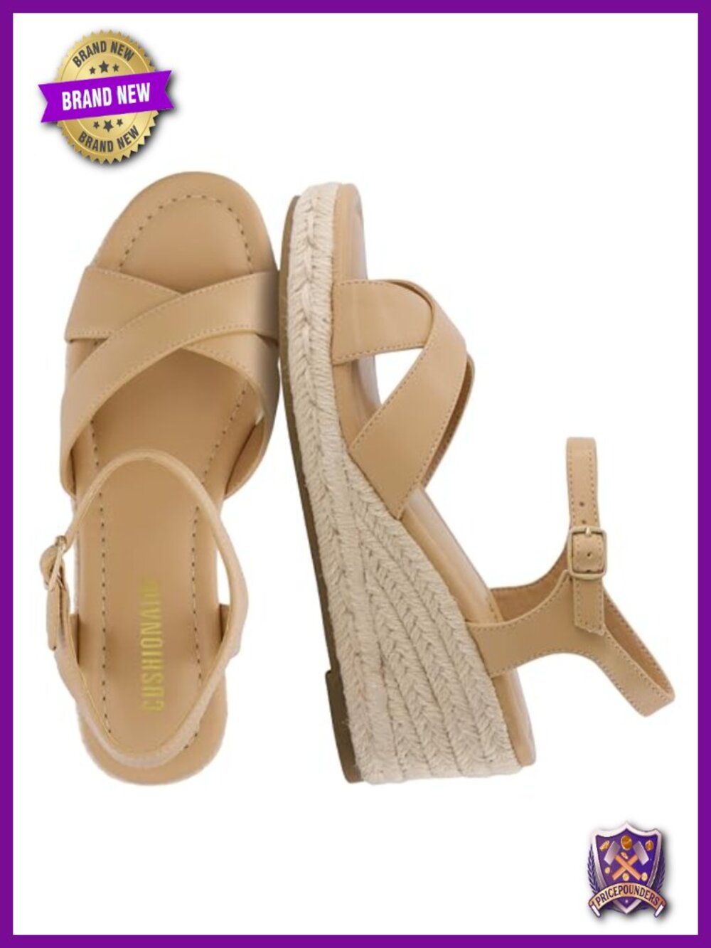 Crisscross Open Toe Espadrille Wedge Sandals with Ankle Strap